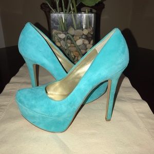 Beautiful Turquoise Platform Heels